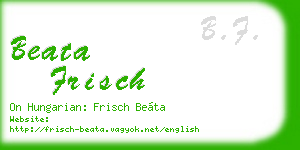 beata frisch business card